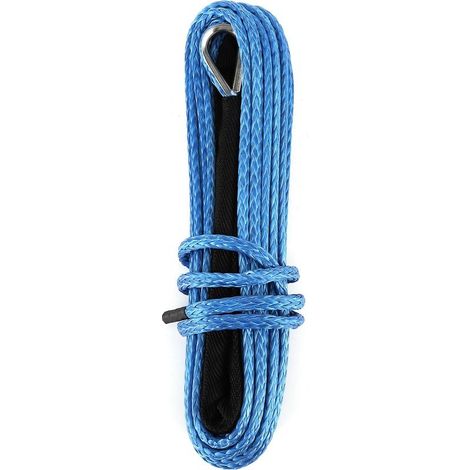 Corde de treuil, câble de 15m, 7700lbs, sangle de remorquage de récupération de remorque en Nylon pour SUV ATV UTV TrunkBlue (1/5)