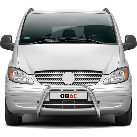 Pare-Buffle Avant Pour Mercedes Vito W639 2003-2010 Acier Inoxy Argent (1/5)