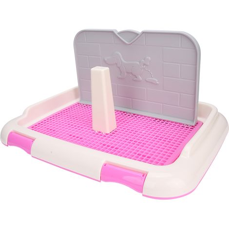 Toilettes d'intérieur pour chien, toilettes pour chiot, clôture pour chat, bac à litière pour chien à miction programmée, rose (1/5)