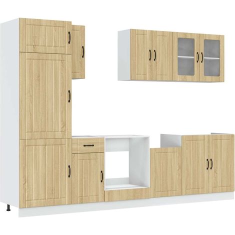 vidaXL Set Mobili da Cucina 8 pz Lucca Rovere Sonoma in Truciolato (1/5)