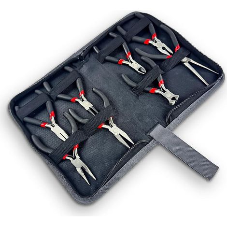 Kit de 8 Pinces à Bijoux, Kit d'outils Professionnels pour la Fabrication de Bijoux Avec sac de Rangement pour Réparations de Bricolage et la Création de Bijoux (1/5)