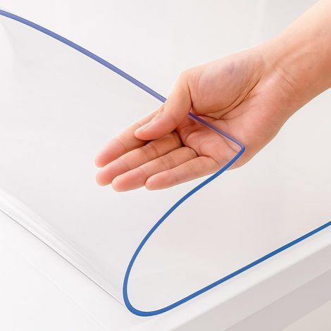 Film de protection de table transparent, nappe en film transparent, anti-taches, lavable et découpable individuellement - 2 mm