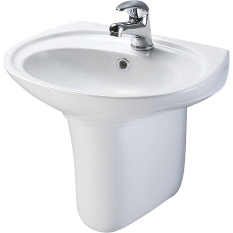 AKW Livenza Basin and Semi Pedestal 500mm Wide - 1 Tap Hole