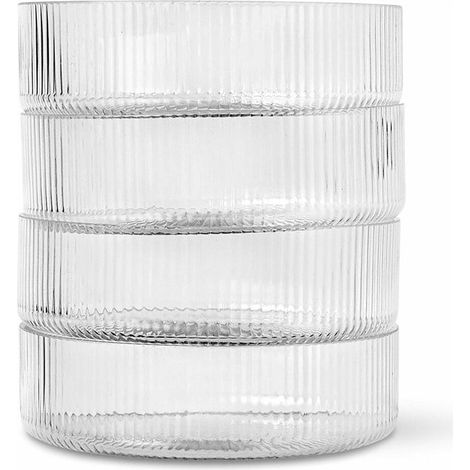 ferm-living Ripple Set de 4 cuencos transparentes de vidrio (1/2)