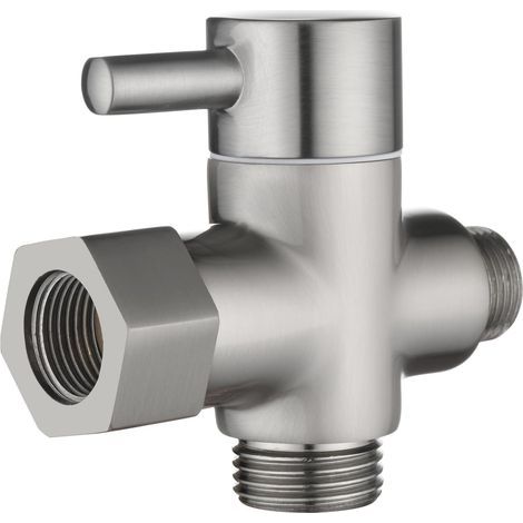 Déviateur à 3 Voies le Laiton Vanne D'arrêt 3/8”-12/17 Adaptateur pour la Ligne D'eau de Toilette,Nickel (1/5)