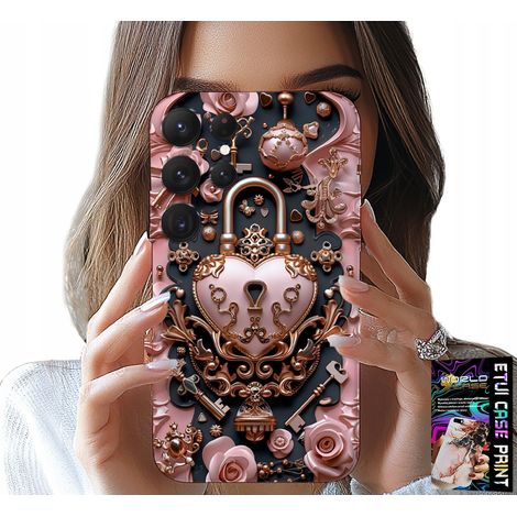 Hülle für Samsung Galaxy S25 Ultra – feminine, modische Muster, Herz-Rosen-Vorhängeschloss (1/5)