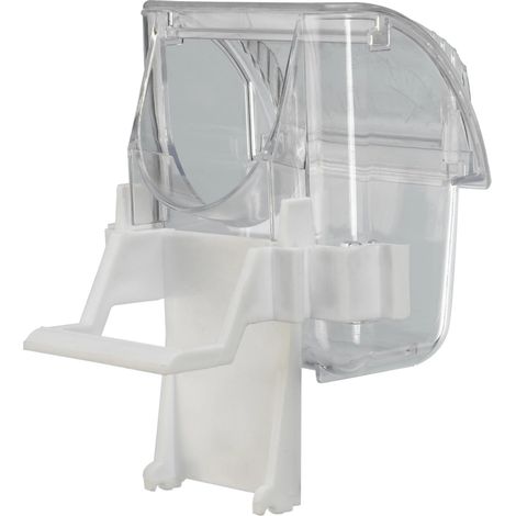 Ferplast Mangiatoia FPI 4503 Mangiatoia in plastica trasparente per canarini, piccoli uccelli ed esotici. Variante FPI 4503 - Misure: 6.9 x 5.7 x h 7.8 cm -