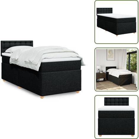 Boxspringbett mit Matratze Schwarz Stoff - Boxspringbett - Doppelbett - Einzelbett - Schlafsystem - Bettsofa (1/5)