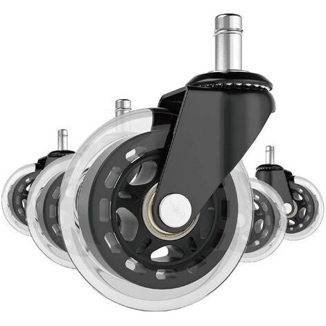 5er-Set Silikonrollen für Bürostühle, 11 mm Schaftdurchmesser, schwarz (1/5)