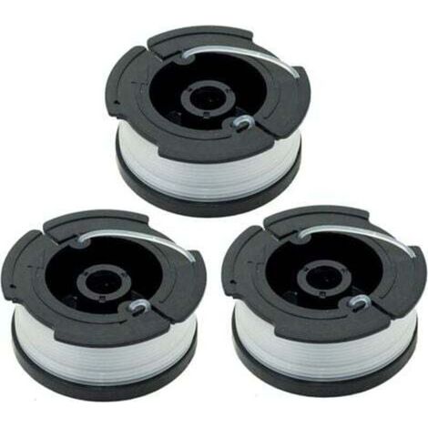 Bobine de 0,065" pour coupe-bordures BLACK+DECKER (bobine de remplacement à alimentation automatique), compatible avec BLACK+DECKER AF-100, lot de 3 (1/4)