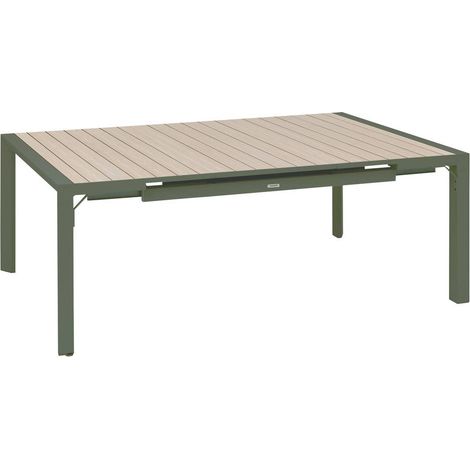 Tavolo da giardino quadrato evasion, 10 posti, allungabile, lino beige alloro - Hespéride (1/5)