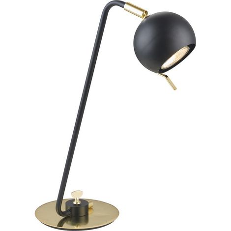 Lampe de bureau Italux Charissa industrielle noire GU10