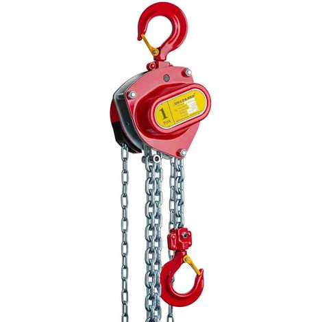 Delta RED® Stirnradkettenzug 360° mit drehrbarer Handkettenführung Tragkraft 1t Länge 6,0m (1/3)