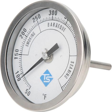Zoll verstellbares NPT 1/2 Zoll Edelstahl-Zeigerthermometer für Grill und Backofen 50-550℉ (1/4)
