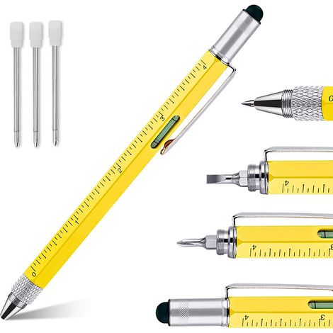 Stylo Outil Multifonction - Règle Niveau Stylet Écran Tactile Tournevis - Pour Maintenance Domestique et Projets DIY - 1 Pièce (1/5)
