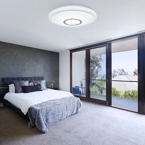 Plafoniera plafoniera lampada corridoio lampada soggiorno lampada camera da letto, acrilico metallo cromato bianco CCT, LED 16W 1300Lm 2700K, 4200K, 6500K, D 40 cm (1/5)