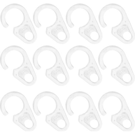 30 pièces Lot de Crochets Rideau Plastique pour Anneaux Bois et Métal Support Fiable et Design Invisible pour Salle de Bain et Fenêtres Fixation Sécurisée et Adaptable (1/4)