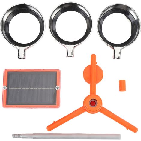 Solar-powered bird deterrent device, flashing sound, wind-powered, outdoor animal control for orchards, fields and railways (1/5)