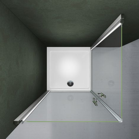 Box Doccia Angolare Doppia Porta a Battente Rotazione Di 180 Gradi In Vetro Temperato 6mm Anticalcare Trasparente 70x70x197 cm (1/5)