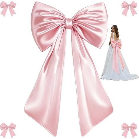 Nœuds - Grandes décorations nœuds - Emballage cadeau nœud - Décoration murale nœuds - Rose - Décorations de fête d'anniversaire - 60 x 100 cm - Décorations murales suspendues roses pour fêtes d'annive