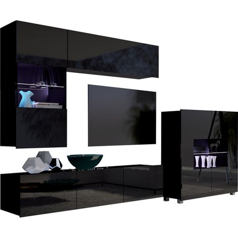 Ensemble de salon Remus III, Noir + Noir brillant (1/5)