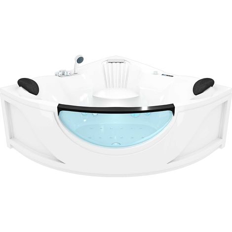 Whirlpool Vollausstattung Pool Badewanne Eckwanne Wanne W25-TH-SC 150x150cm aktive Schlauch-Reinigung (1/5)