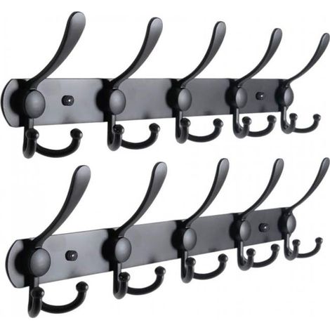 (10 Crochets, 2 Packs)Patères Murales, Porte Manteau Mural, Patères Portemanteaux, Porte Manteau Murale en Acier Inoxydable, Porte Manteau, Crochet Mu (1/5)