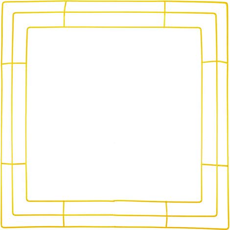 Couronne carrée en fer doré, cadre décoratif pour porte d'entrée, porche ou fenêtre, style ferme, 40 cm (1/3)