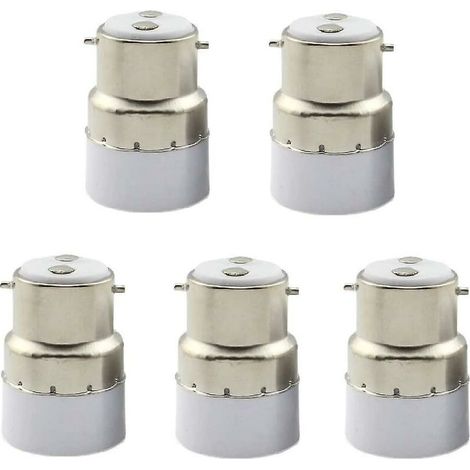 Paquet de 5 convertisseurs de douille d'ampoule B22 à E14 Douille de douille B22 Passer au support de lampe adaptateur standard E14 (1/4)