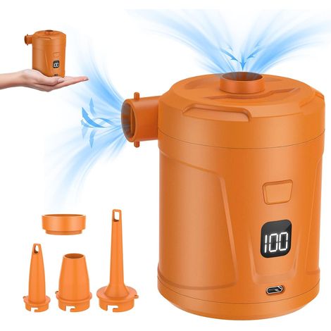 Elektrische Luftpumpe, 5200 mAh wiederaufladbarer Akku, elektrischer Inflator mit 4 Luftdüsen, schneller Inflator, für aufblasbaren Pool, Bettmatratze, Camping, Vakuumbeutel (1/5)