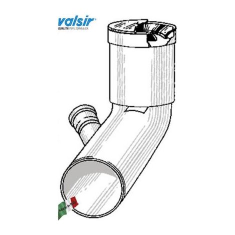 VALSIR Curva scarico BIANCA WC prolungata DESTRA 110/50