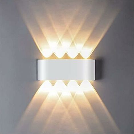 Applique Murale LED 8W, Lumière Blanc Chaud 3000K, Applique Murale étanche IP65, Lumière LED moderne en aluminium, Disponible à l'intérieur et à l'extérieur (1/5)