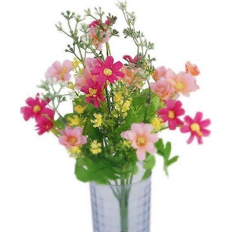 Künstlicher Cineraria-Blumenstrauß für Zuhause, Büro oder Partydekoration (rosa und rosa) – 33,00 x 14,00 x 14,00 cm (1/4)