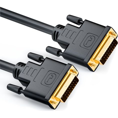 1 Câble DVI-D, 24+1 broches, Blindage multiple, Noyau de ferrite, Connecteurs dorés, Pour écran TFT LED LCD