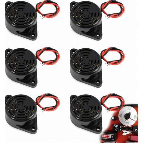 6PCS 12V Piézo Électronique Continu DC, Buzzer Enregistrable Alarme Voiture Étanche 3-24V Intensité Moto Sécurité Extérieure Avertisseur Universel Durable Compact Multi Usage (1/5)