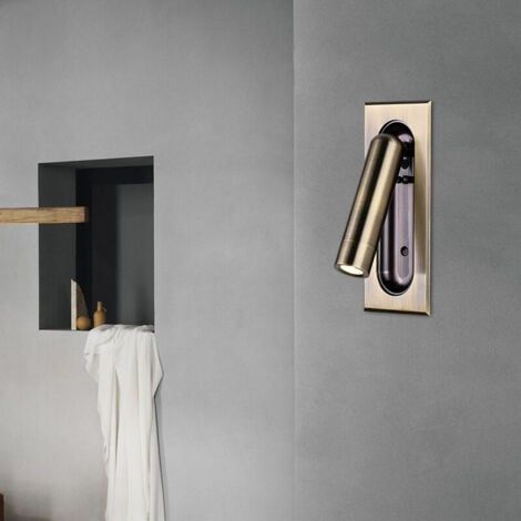 Liseuse avec interrupteur caché projet d'hôtel applique murale encastrée Liseuse de chevet LED 3W lumière chaude 3000K A (1/4)
