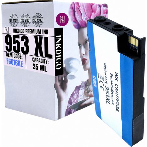 Inchiostro Inkdigo 953XL compatibile con HP OfficeJet Pro 7720 8715 8730 7730 8740, certificato TÜV. (1/5)