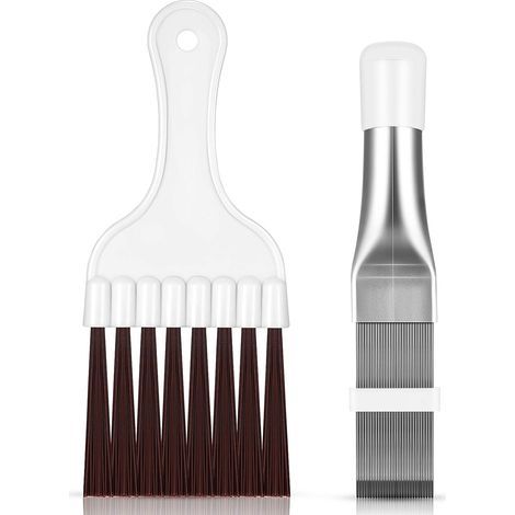 2 Pièces Peigne d'Aileron de Condensateur de Climatiseur, Brosse de Nettoyage à Ailettes Nettoyeur d'Ailettes de Climatiseur Nettoyage de Bobines de Réfrigérateur Outil de Radiateur d'Évaporateur (1/5)