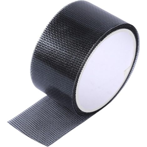 Ruban adhésif de réparation d'écran de 5 cm de large, 2 mètres/paquet, adhésif puissant, imperméable, en fibre de verre, couverture instantanée, grille détachable (noir, 2 pièces) (1/5)