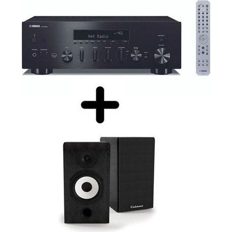 Pacchetto amplificatore e diffusori Hifi - YAMAHA & CABASSE - R-N600A + Antigua MT32/2 - Nero ebano - Diffusori da scaffale