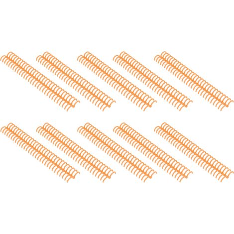 Lot de 10 reliures plastique à peigne 19mm 30 anneaux pour A4 B5 A5 capacité 150 feuilles PP orange (1/5)