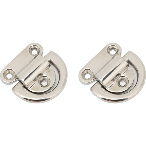 Taquet d'arrimage pliable en acier inoxydable pour bateau ou yacht, robuste, avec anneau en D, 60 x 58 mm (1/5)