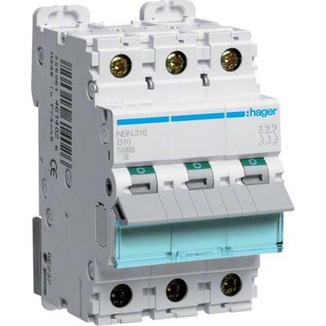 Hager NBN316 disjoncteur 3 pôles 16A 10kA