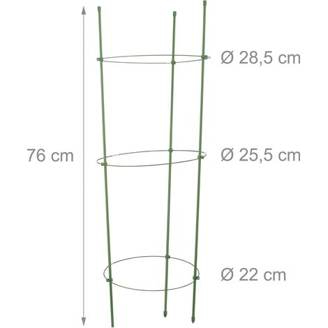 Lote de 2 jaulas para tomates ajustables jardín balcón 76 cm de plástico verde 130003910 (1/2)
