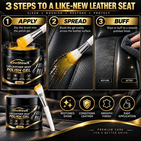 KineShineX Auto-Ledersitz-Poliergel und Lederglanz-Reparaturcreme stellen den Glanz wieder her (1/4)