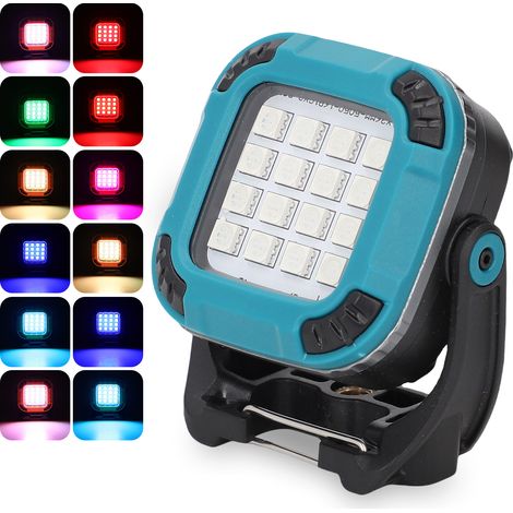 Lampe travail magnétique COB USB rechargeable – 8 modes couleur 360° rotative pliable portable extérieur camping réparation voiture urgence bleu (1/5)