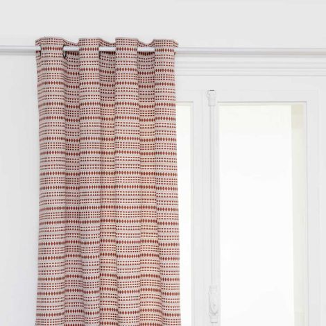 Rideau à Œillets Jacquard "Micah" 130x260cm Terracotta (1/4)