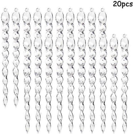 10/20/50 pièces de 13 cm de faux glaçons artificiels pour sapin de Noël, décorations hivernales, de Noël et du Nouvel An, pour la maison. (1/5)