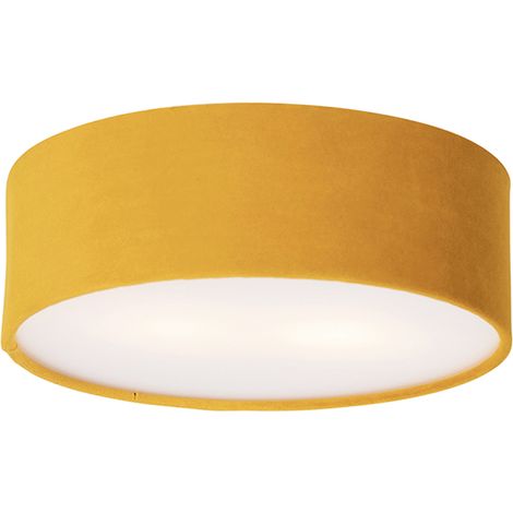Deckenleuchte ocker 30 cm mit goldener Innenseite - Drum