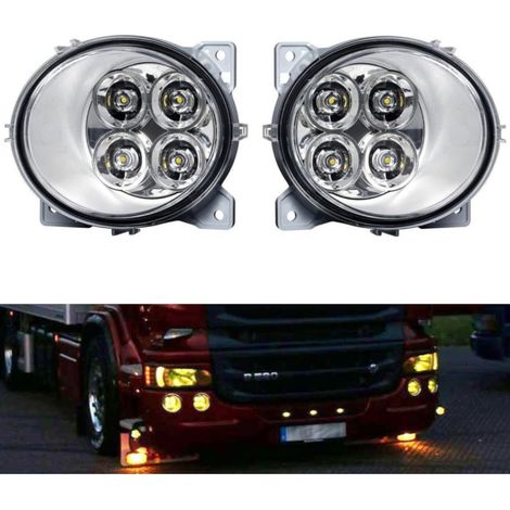 Phares à diodes LED (halogènes) gauche + droite pour Scania P/G/R/T à partir de 2004, lumière jaune
